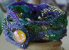 Original Bracelet by Robin Woodsmith -- Using Flameworked Glass Button