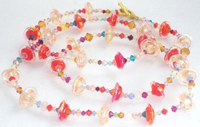 Jetson Glass Necklace - Peach/Orange - Carnival on St. Croix - from GlassPens.com