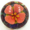 Coral Flower Flamerworked Glass Button