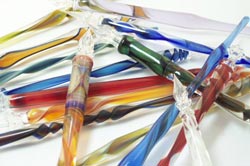 Handformed Glass Dip Style Ink Pen by Michael Ernst-Stars and Stripes Forever